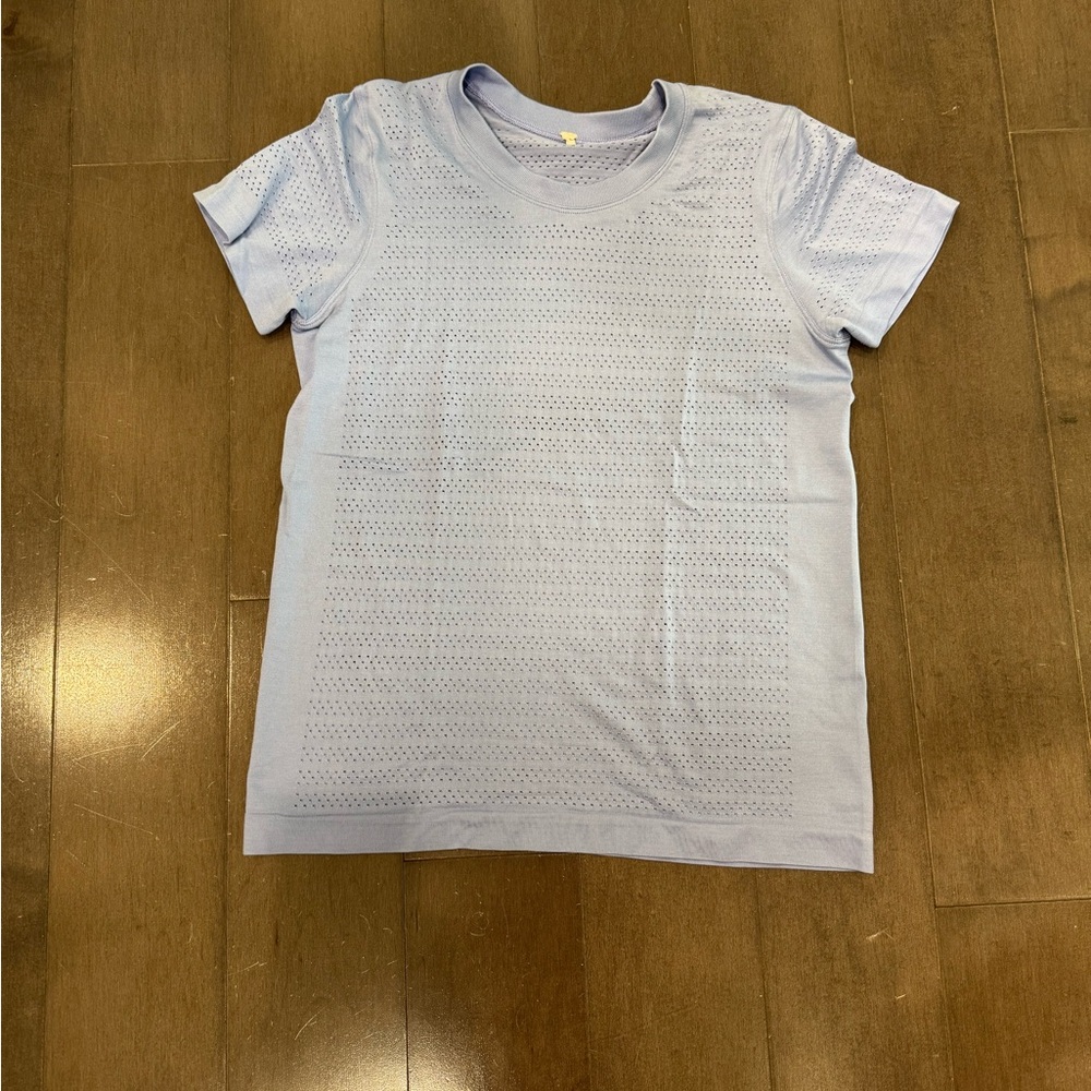 lululemon athletica Light Blue Short Sleeve Tee